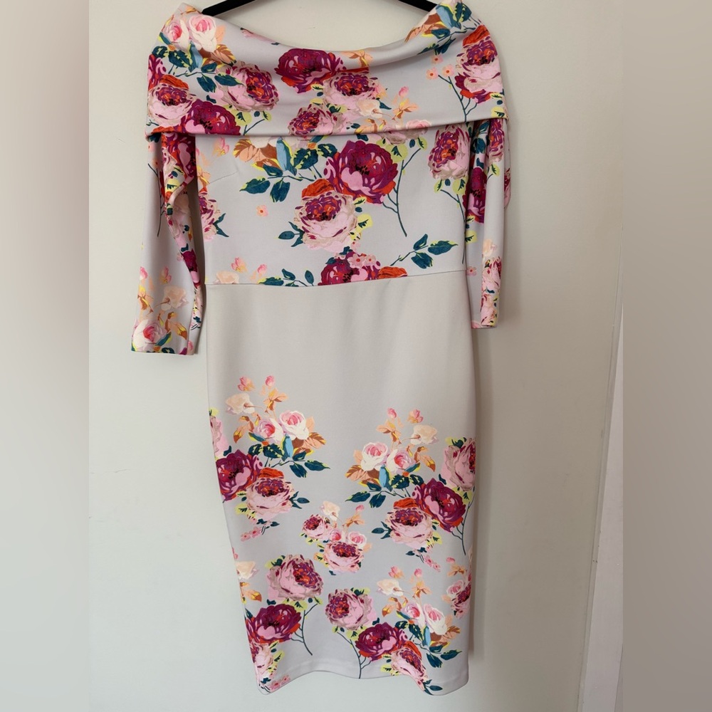 Asos Off-Shoulder midi Floral Dress - Picture 6 of 11